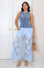 Pantalon azul de guipiur