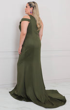 Vestido verde asimétrico - VESTIDO LARGO CURVY Boutiquemirel 