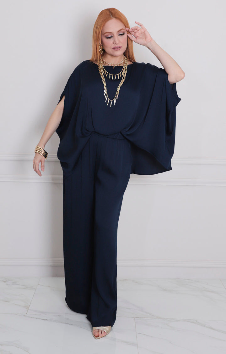 Blusa azul asimètrica amplia - BLUSA Boutiquemirel 