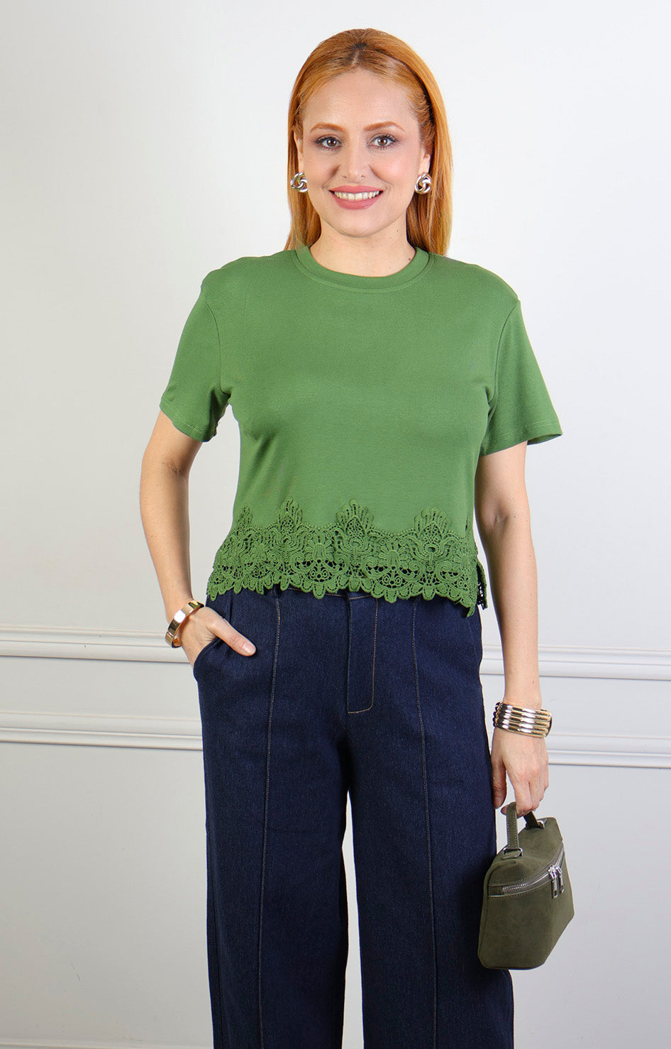 Blusa con encaje decorativo