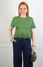 Blusa con encaje decorativo