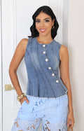 Blusa de mezclilla con botones