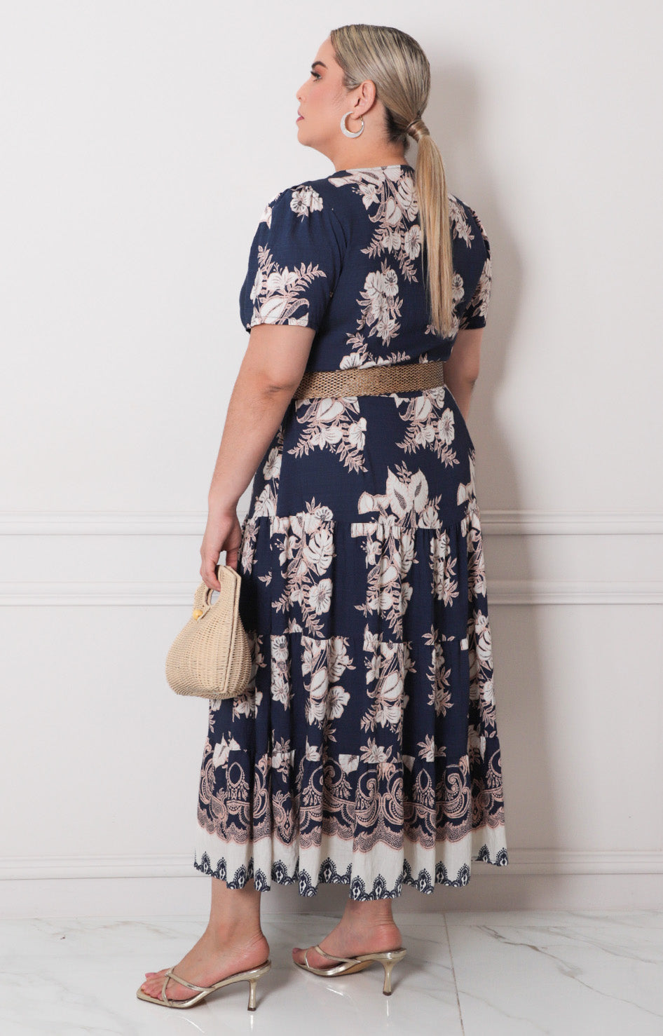 Vestido estampado con cinturón - VESTIDO LARGO CURVY Boutiquemirel 