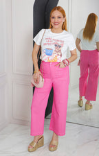Blusa con estampado y aplicaciones de brillos