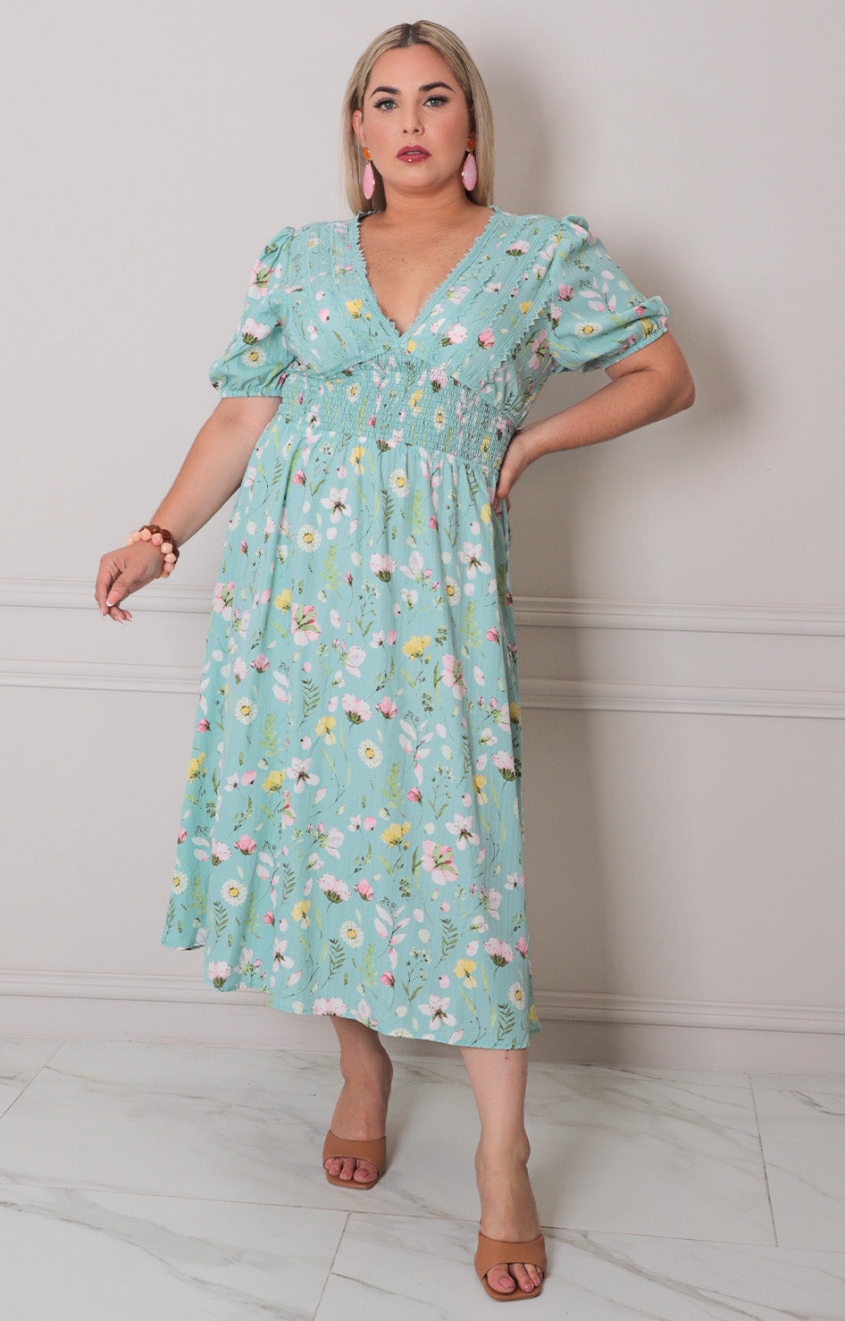 Vestido estampado floral - VESTIDO LARGO CURVY Boutiquemirel 