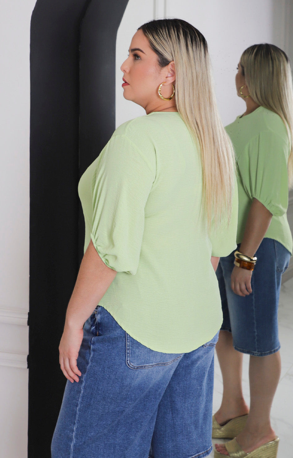 Blusa verde lisa