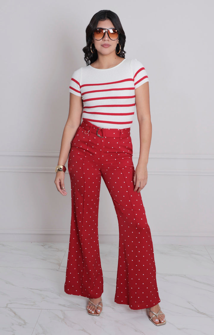 Pantalòn estampado con cinturòn - PANTALON REGULAR Boutiquemirel 