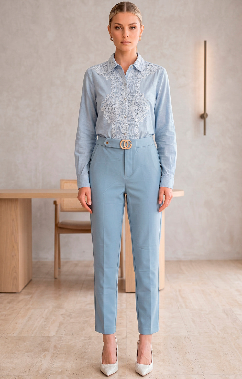 Pantalón con hebilla dorada - PANTALON REGULAR Boutiquemirel 