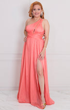 Vestido coral asimétrico - VESTIDO LARGO REGULAR Boutiquemirel 
