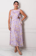 Vestido lila estampado - VESTIDO LARGO REGULAR Boutiquemirel 