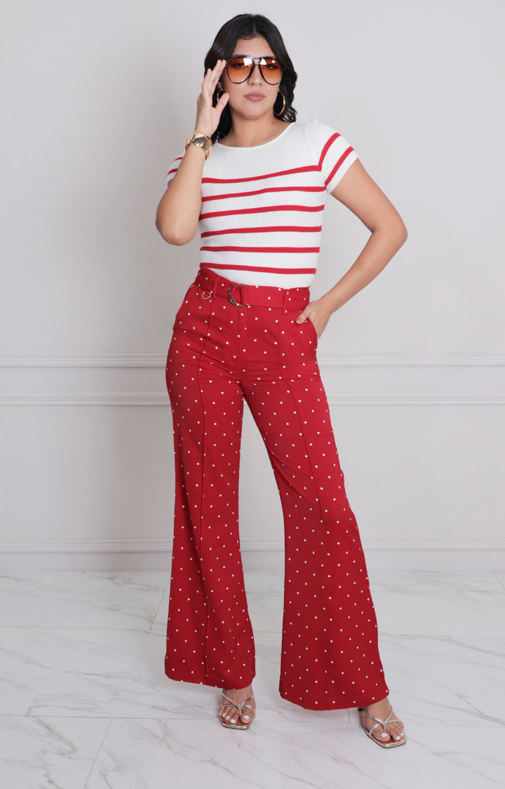 Pantalòn estampado con cinturòn - PANTALON REGULAR Boutiquemirel 