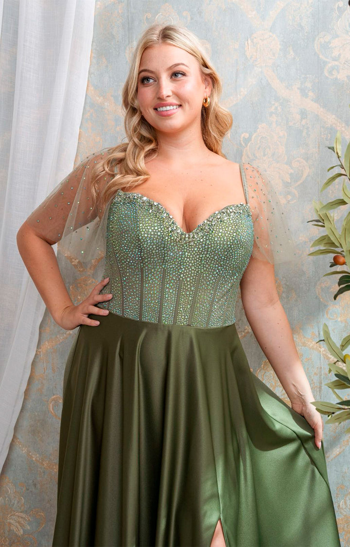 Vestido verde de gala