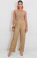 Conjunto beige crochet