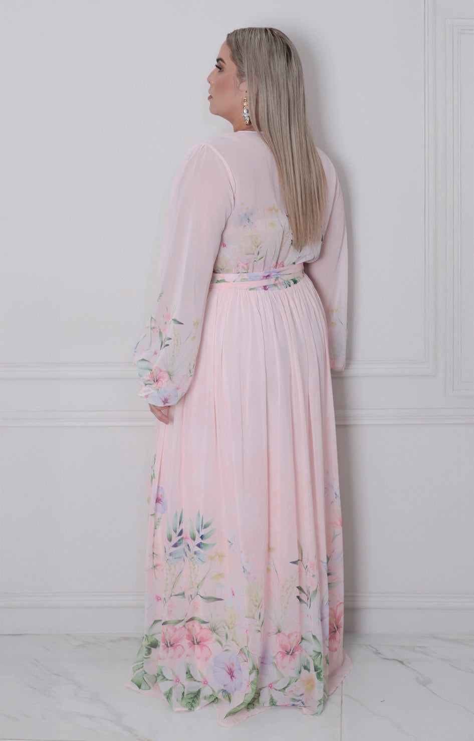 Vestido de manga larga estampado - VESTIDO LARGO CURVY Boutiquemirel 