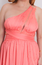 Vestido coral asimétrico - VESTIDO LARGO REGULAR Boutiquemirel 
