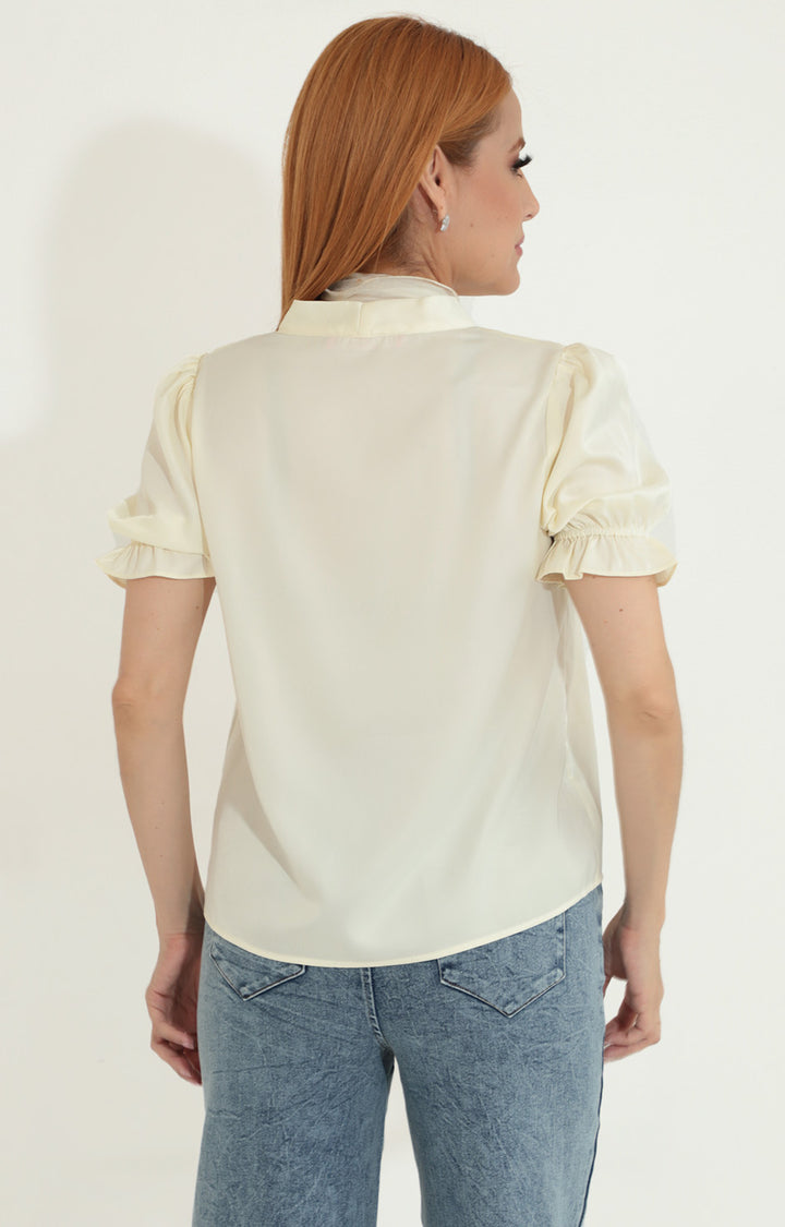 Blusa beige con lazo - BLUSA Boutiquemirel 