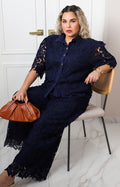 Conjunto camisero de guipur