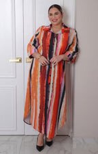 Vestido camisero largo estampado