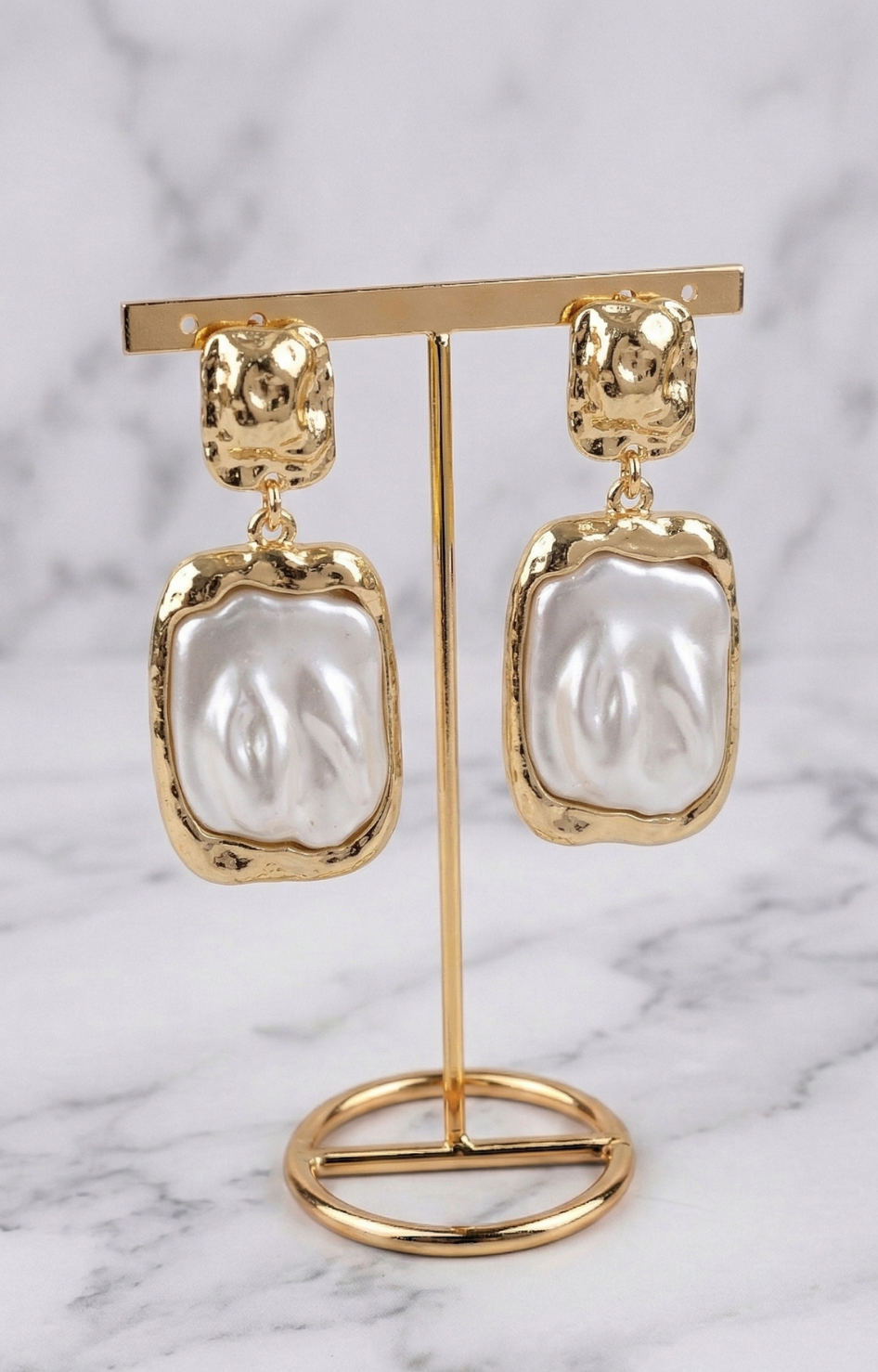 Aretes dorados con perla grande - ARETES Boutiquemirel 