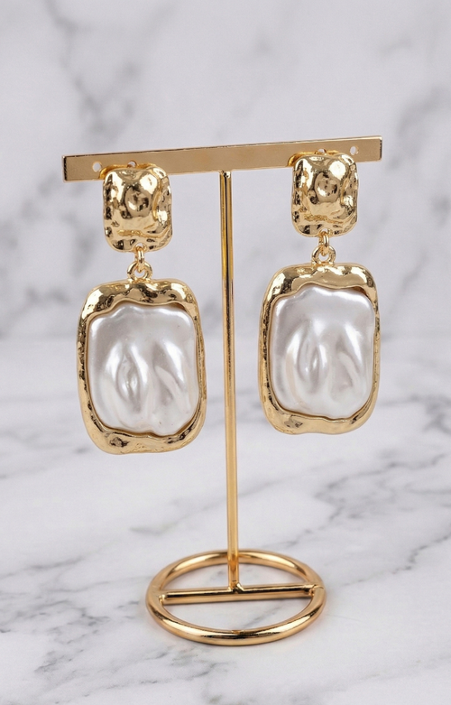 Aretes dorados con perla grande - ARETES Boutiquemirel 