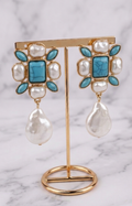 Aretes Flor Turquesa
