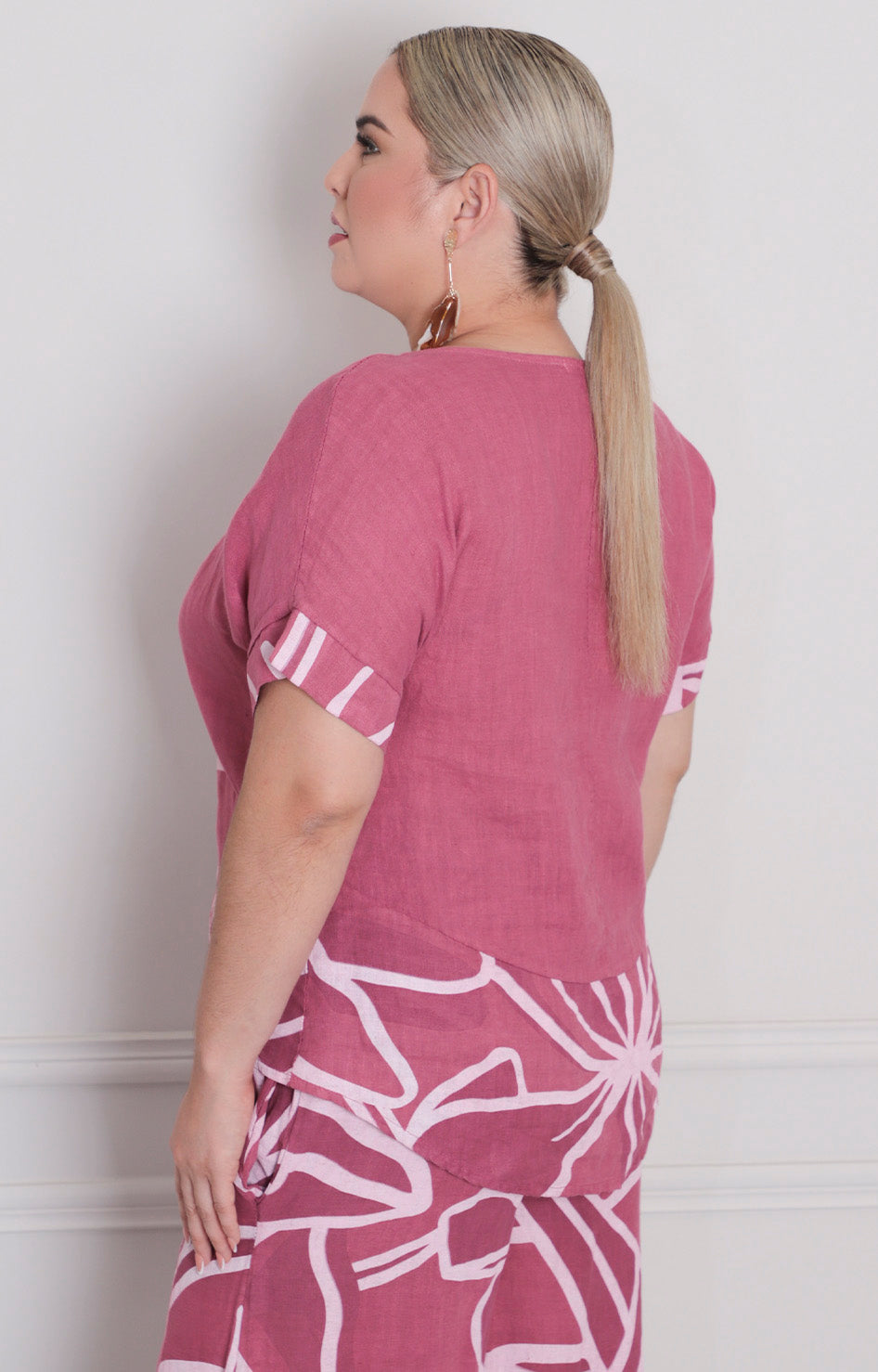Blusa rosa de lino - BLUSA Boutiquemirel 
