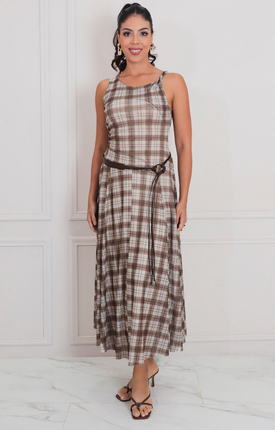 Vestido estampado con lazo