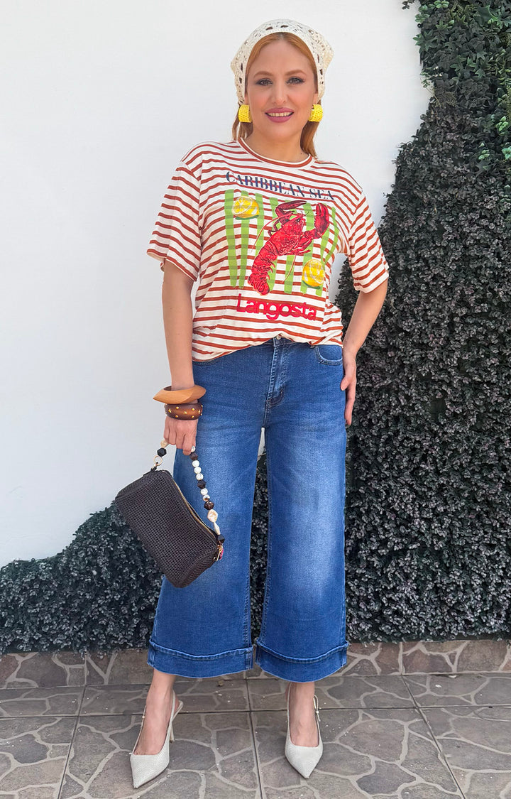 Blusa beige estampada - BLUSAS REGULAR Boutiquemirel 