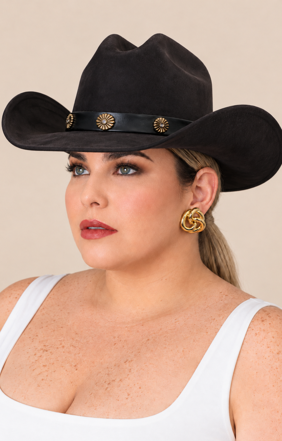 Sombrero vaquero negro Boutiquemirel de estilo clásico y ala ancha