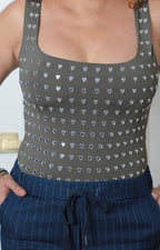 Panty blusa con detalles metálicos