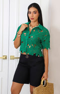 Blusa de guipur floral