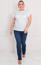 Blusa floral con aplicaciones - BLUSAS CURVY Boutiquemirel 