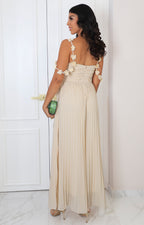 Palazzo beige plisado