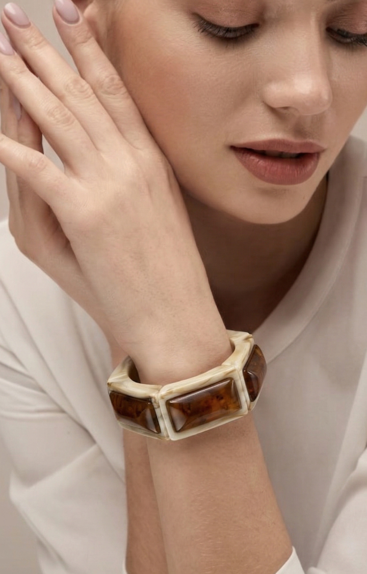 Pulsera de Resina Ámbar Beige - PULSERA Boutiquemirel 