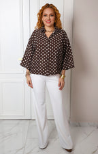 Blusa camisera estampada de puntos
