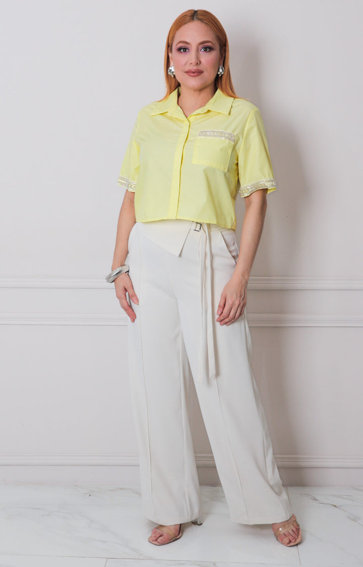 Blusa lisa con brillo - BLUSAS REGULAR Boutiquemirel 
