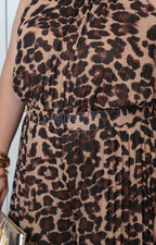 Palazzo largo curvy Boutiquemirel con estampado animal y drapeado al frente