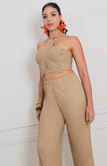 Conjunto beige crochet
