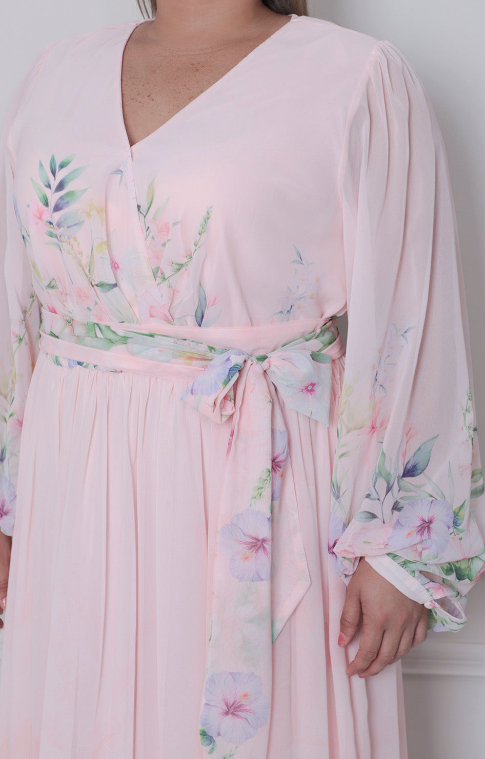 Vestido de manga larga estampado - VESTIDO LARGO CURVY Boutiquemirel 