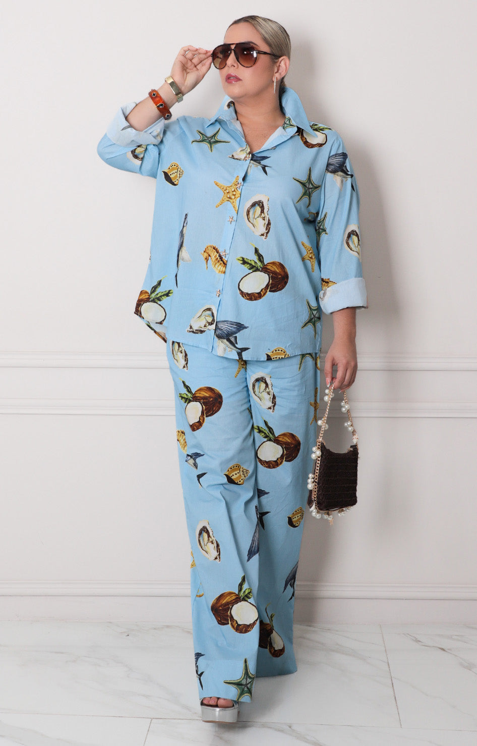 Conjunto con estampado tropical - CONJUNTO CURVY Boutiquemirel 