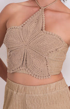 Conjunto beige crochet