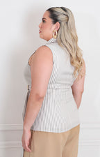 Blusa de rayas envolvente