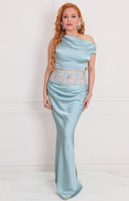 Conjunto satinado aqua corte de sirena - CONJUNTO REGULAR Boutiquemirel 