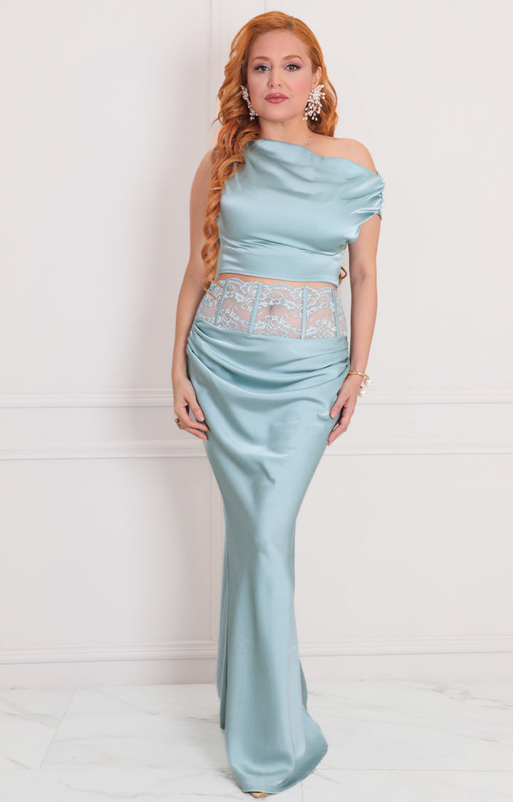 Conjunto satinado aqua corte de sirena - CONJUNTO REGULAR Boutiquemirel 