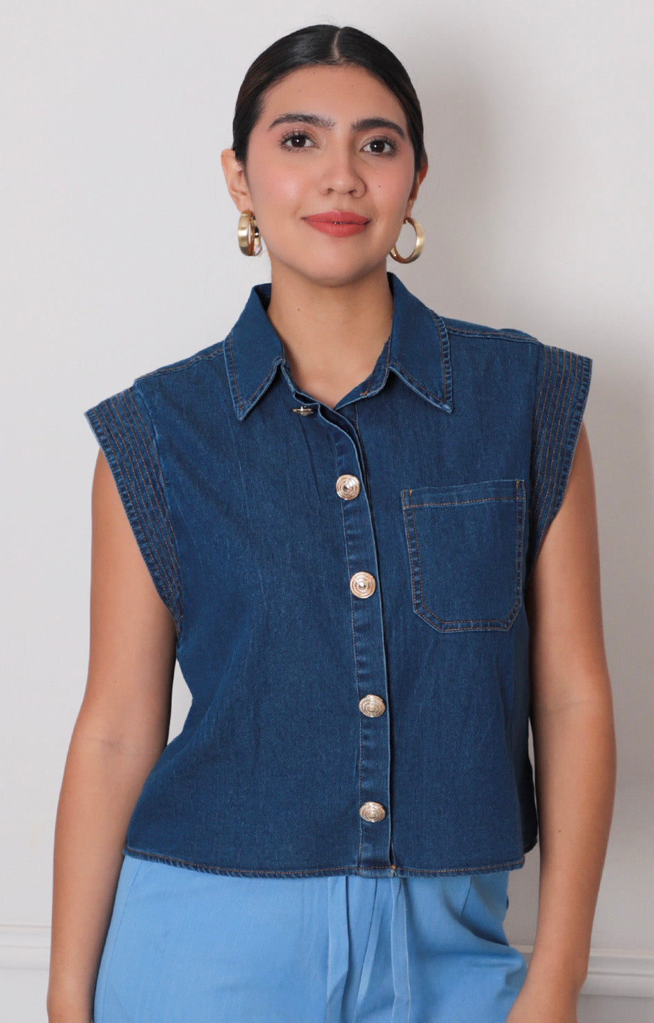 Blusa de mezclilla obscuro - BLUSAS REGULAR Boutiquemirel 