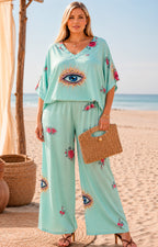 Conjunto verde estampado - CONJUNTO CURVY Boutiquemirel 