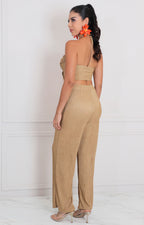 Conjunto beige crochet