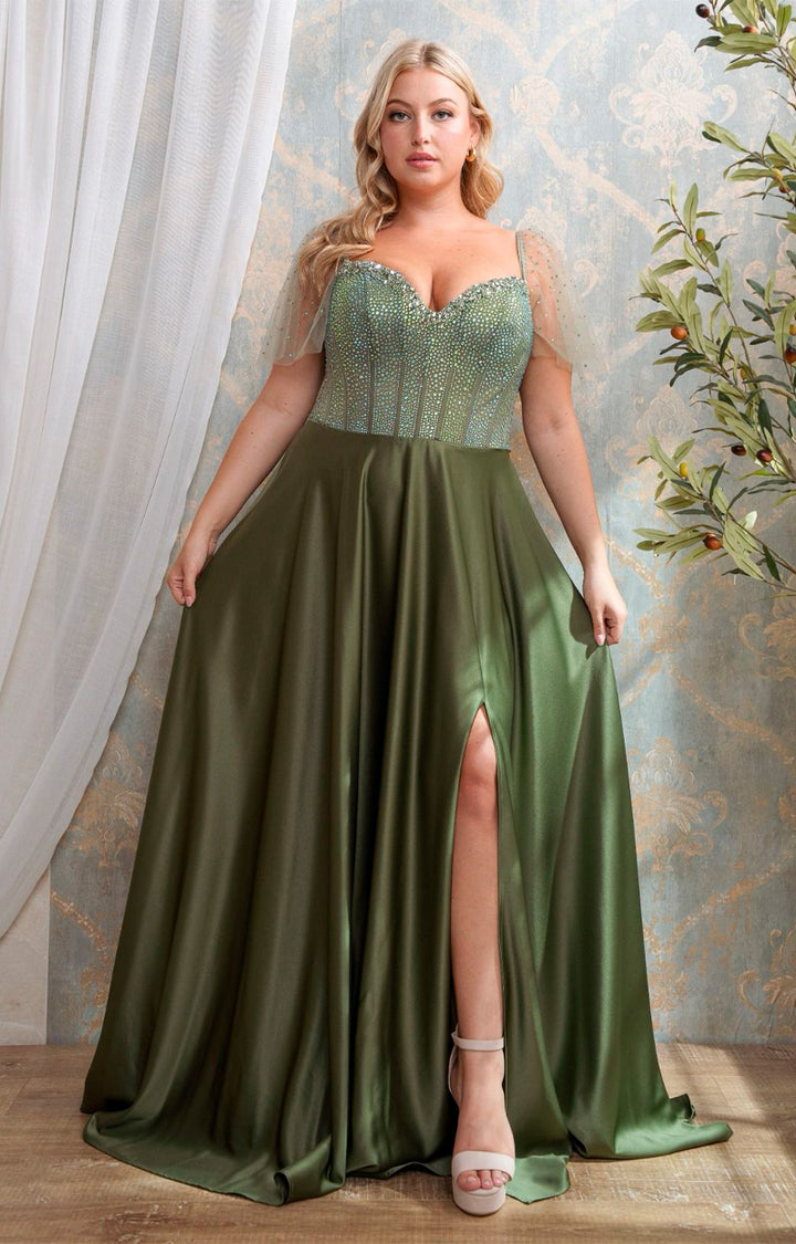 Vestido verde de gala