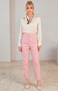 Pantalón rosa recto con pinzas - PANTALON REGULAR Boutiquemirel 