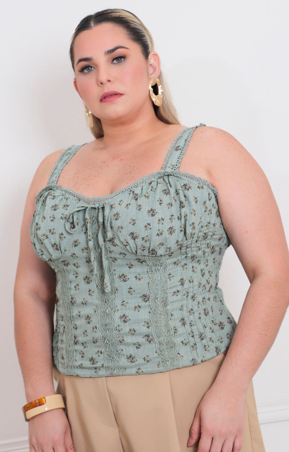 Blusa de tirantes estampada